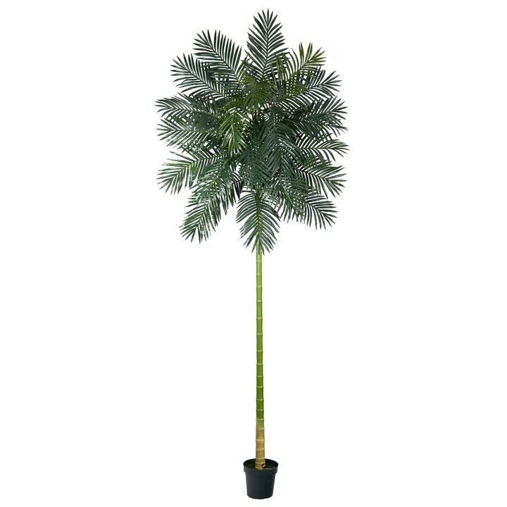 Nearly Natural 10-ft Golden Cane Artificial Palm Tree