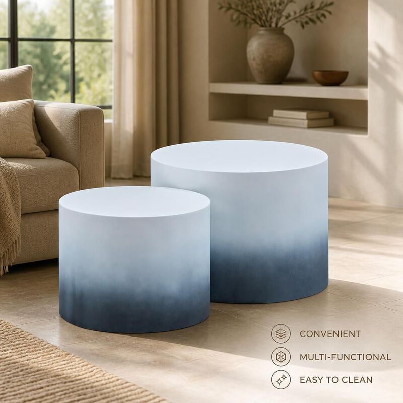 GOODSILO Set of 2 Stackable Nesting Accent Tables Versatile Multi-Use Side Coffee End Tables for Living Room Bedroom and Office image number 4