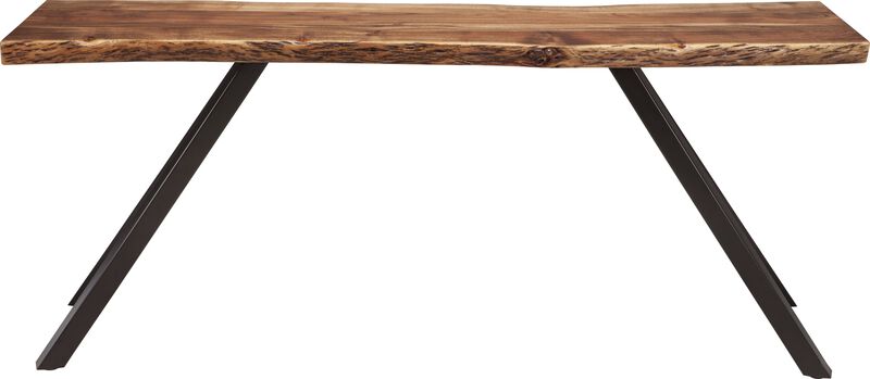 Reese Live Edge Solid Wood Metal Leg Console Table in Natural Acacia