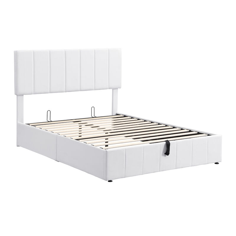 Whisen Modern Style Full Size Upholstered Platform Bed with Hydraulic Storage System