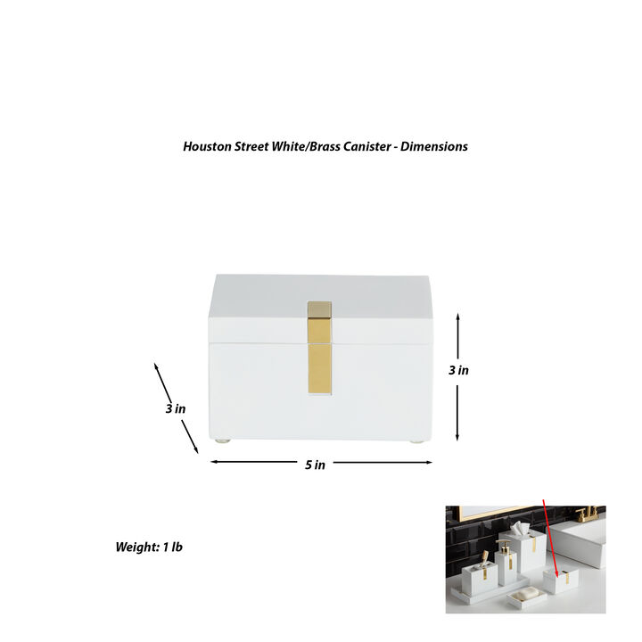 Houston Street White/Brass Canister