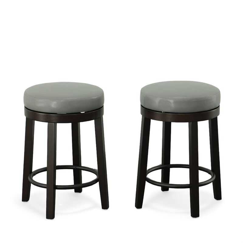 Carolina Living Era Swivel 24 Counter Stool - Set of 2 - Gray/Espresso