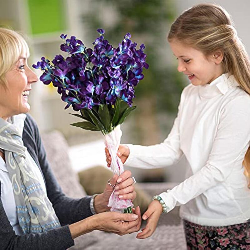 Purple Artificial Orchid Flower Stems Outdoor Wedding Centerpiece Decor image number 3