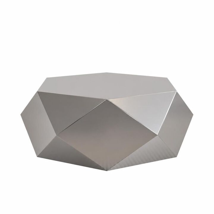 GOODSILO Modern Geometric Stainless Steel Coffee End Table, No Assembly Compact Accent Table for Living Room Bedroom Office and Balcony