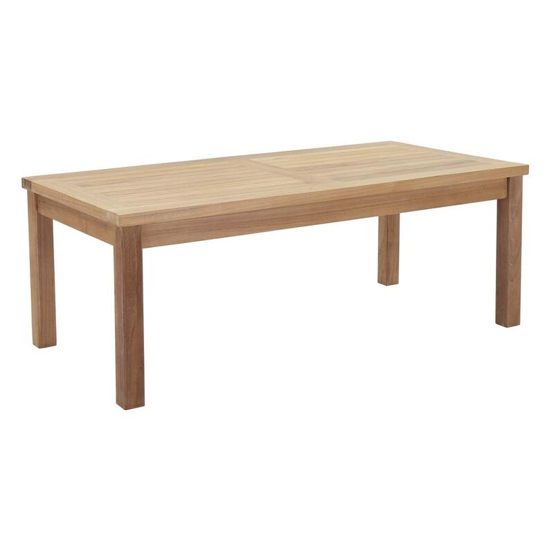 Modway Marina Outdoor Patio Teak Rectangle Coffee Table