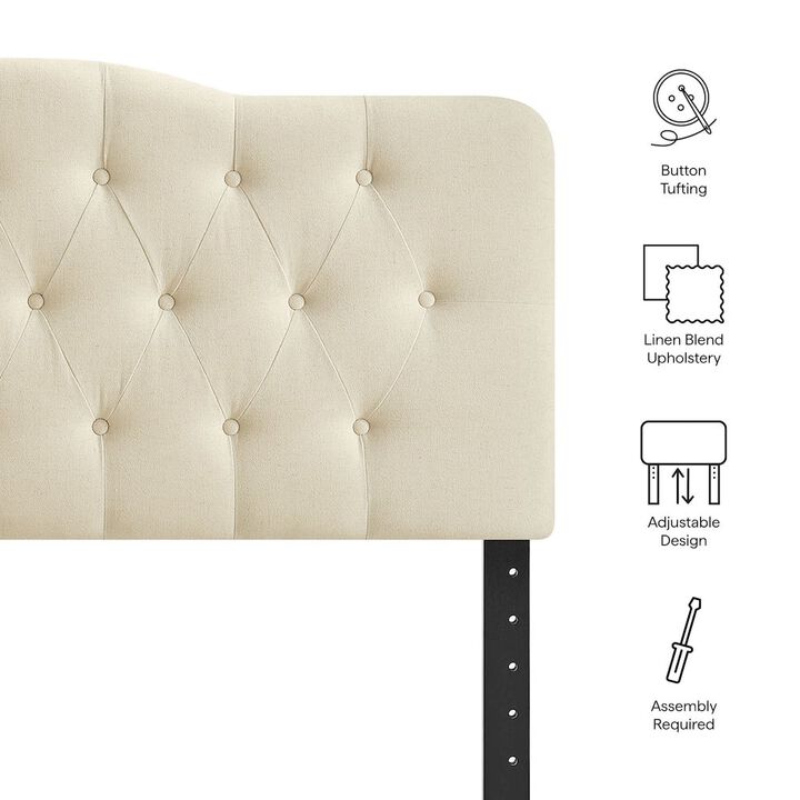 Annabel Premium Linen Blend Full Headboard