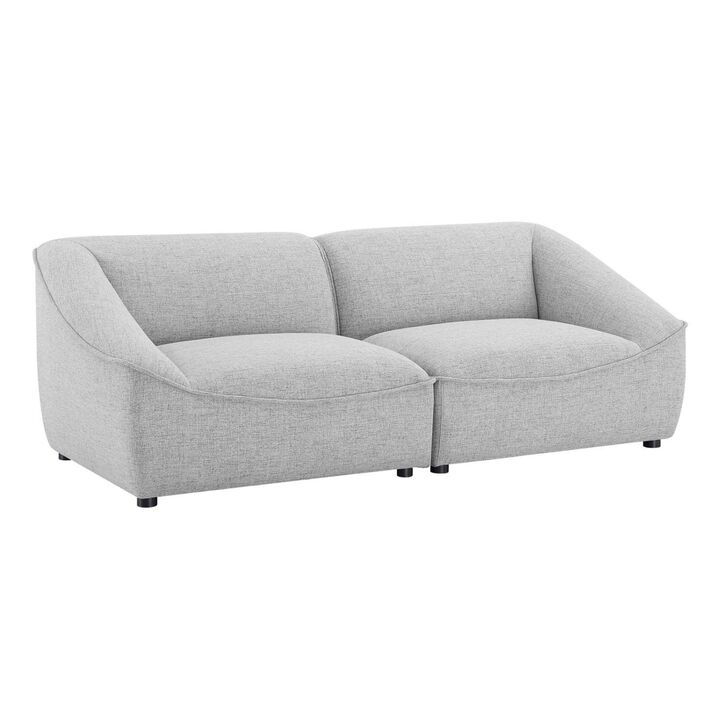 Modway Comprise Fabric Upholstered Sectional, Loveseat, Light Gray