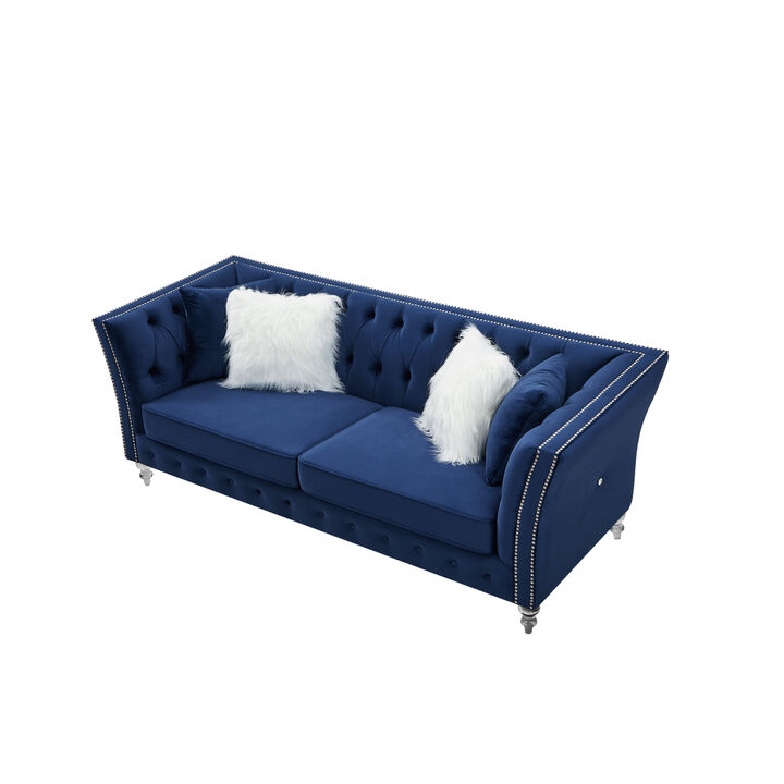 L8085 three-seater sofa Navy Blue