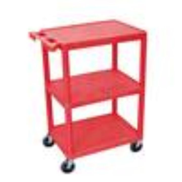 Luxor 3 Shelf Utility Cart Red