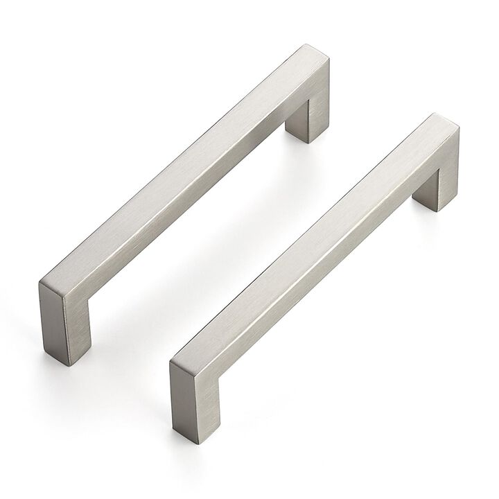 JOY DECOR 8 Pack Cabinet Handles,5 Inch Brushed Nickel Cabinet Pulls,Kitchen Cabinet Handles Square Drawer Pulls Stainless Steel