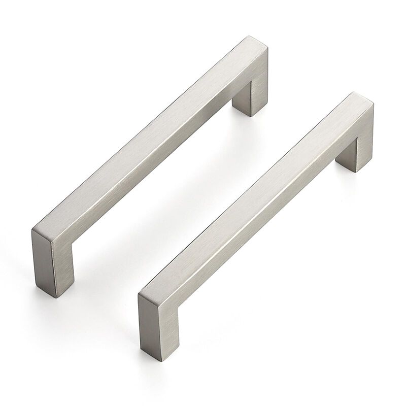 JOY DECOR 8 Pack Cabinet Handles,5 Inch Brushed Nickel Cabinet Pulls,Kitchen Cabinet Handles Square Drawer Pulls Stainless Steel