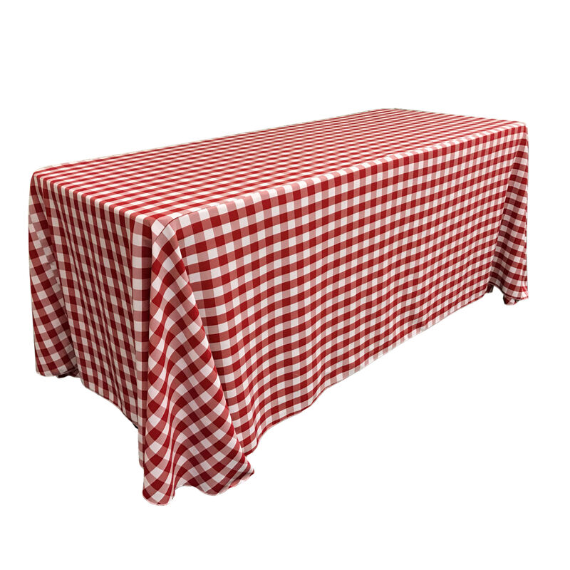 Polyester Checkered Tablecloth 90 by 132 Inch for Banquets and Gatherings image number 0
