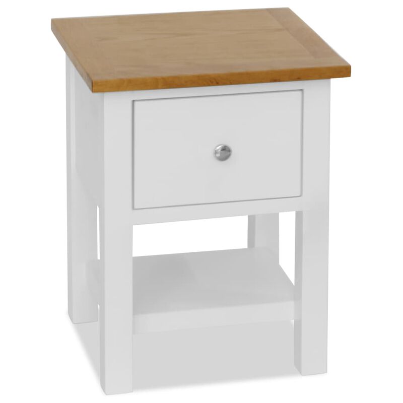 vidaXL Nightstand 36x30x47 cm Solid Oak Wood image number 0