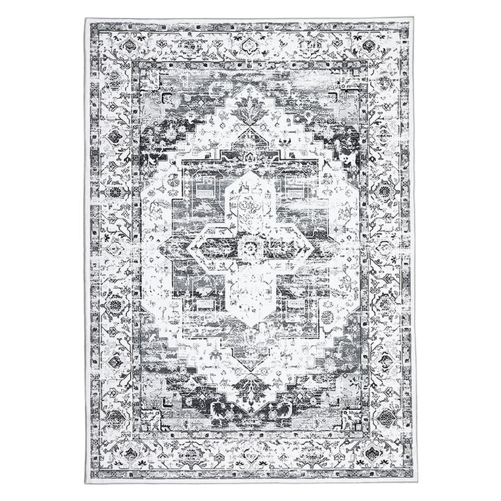 Vintage Area Rug Ultra Soft Oriental Design Pet Child Friendly Machine Washable NonSlip Stain Resistant Foldable Carpet Ideal for Living Room Bedroom