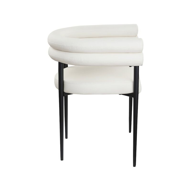 Meridian Furniture Lavina Cream Vegan Leather Dining Chair, Set of 2