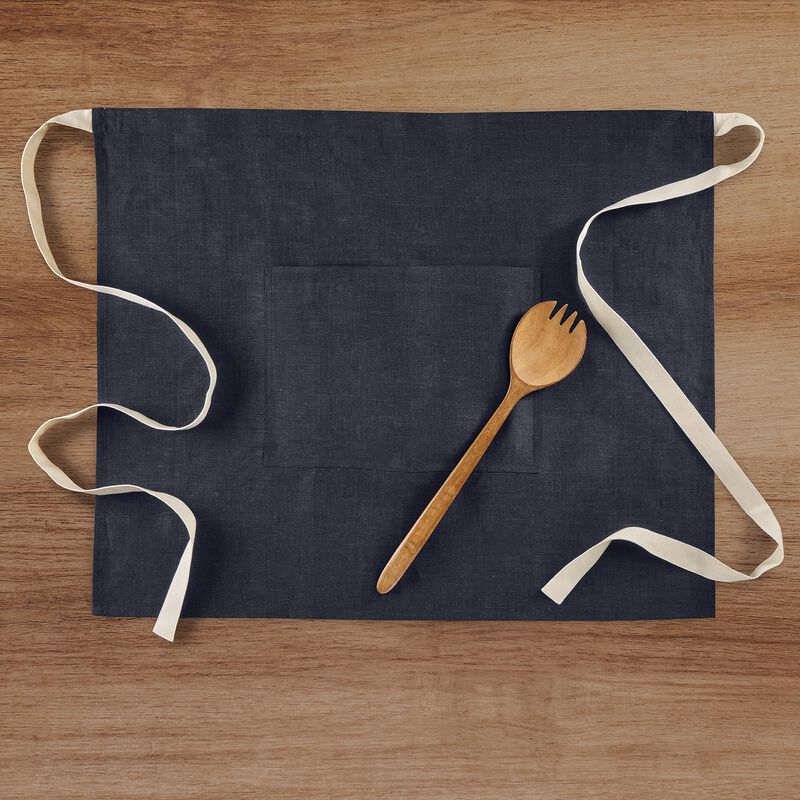 Solino Home 100% Pure Linen Bistro Apron - Kitchen Linen
