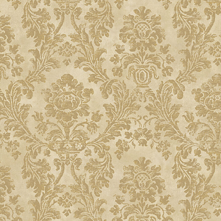 Medford Beige Damask Wallpaper