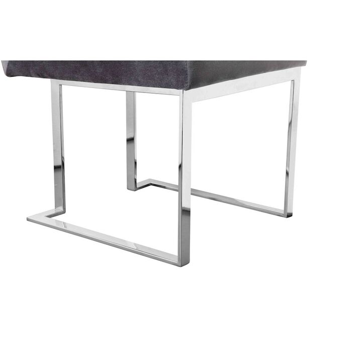 Pangea Home Dexter Side Chair Velvet Silver (Set Of 2)