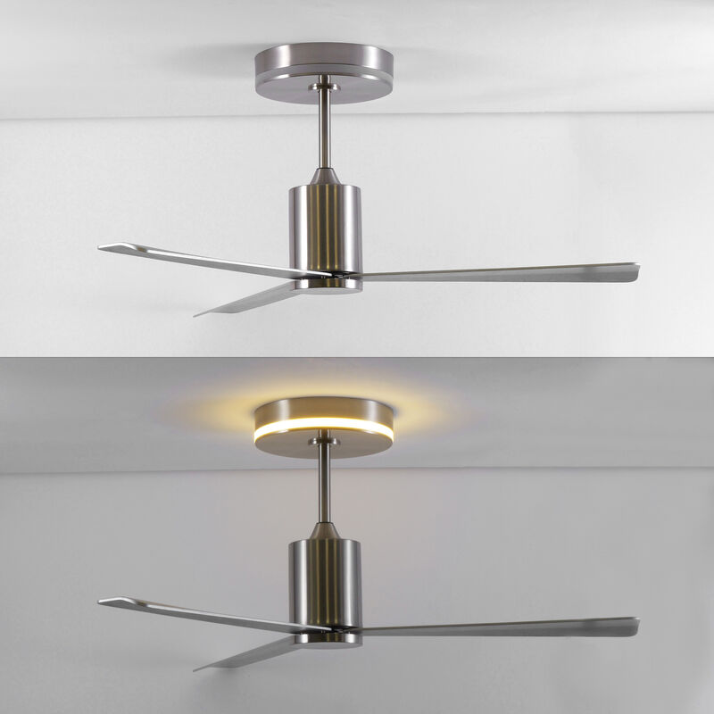 Levi 1-Light Contemporary Minimalist 6-Speed Iron Height Adjustable Integrated LED Ceiling Fan with Remote