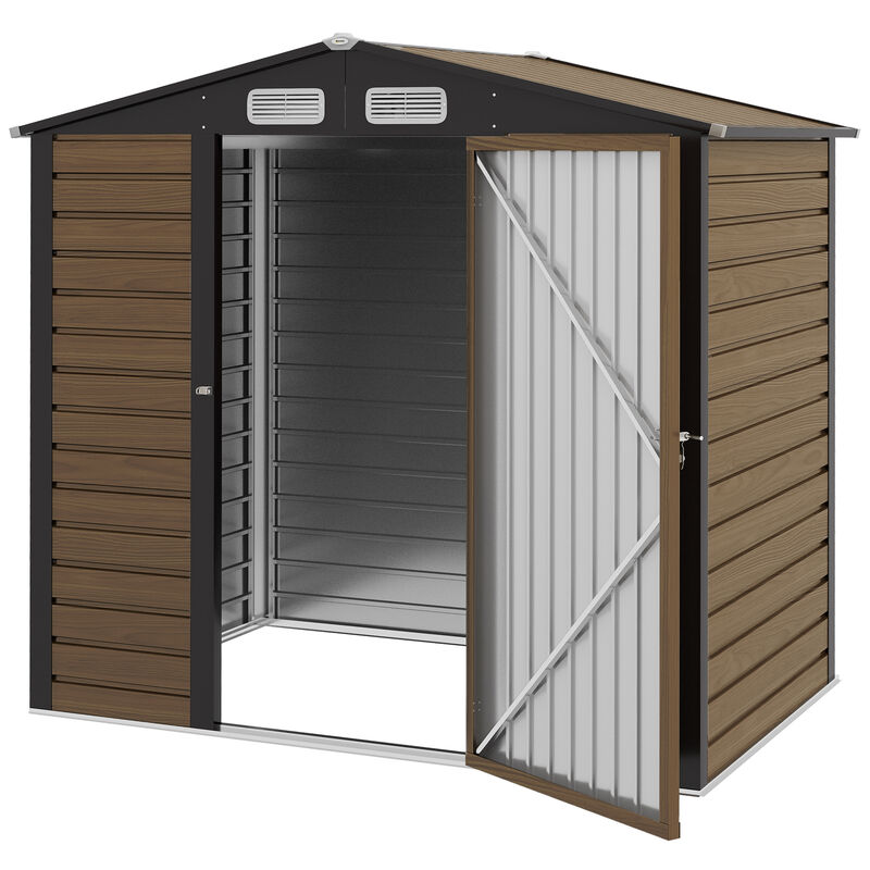 Outsunny 6 x 4ft Metal Garden Shed, Outdoor Storage Shed with Vents