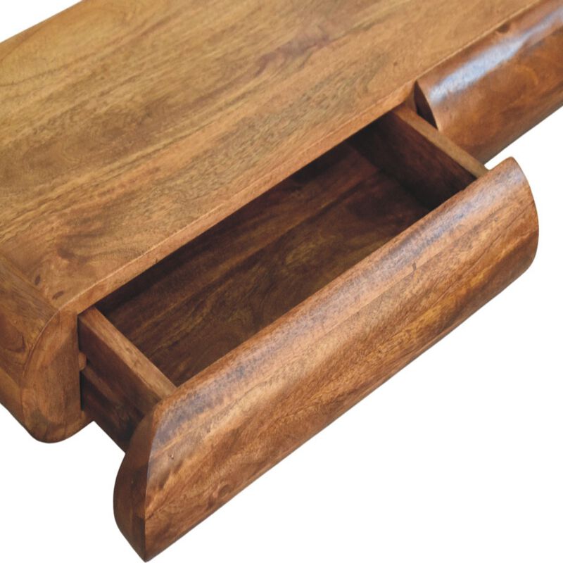 Artisan Furniture Solid Wood Solis Wall-Mounted Console, 2 Drawers, Brown image number 5