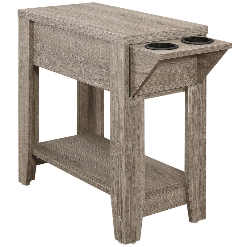 Monarch Specialties I 3198 Accent Table, Side, End, Storage, Lamp, Living Room, Bedroom, Laminate, Dark Taupe, Transitional image number 1