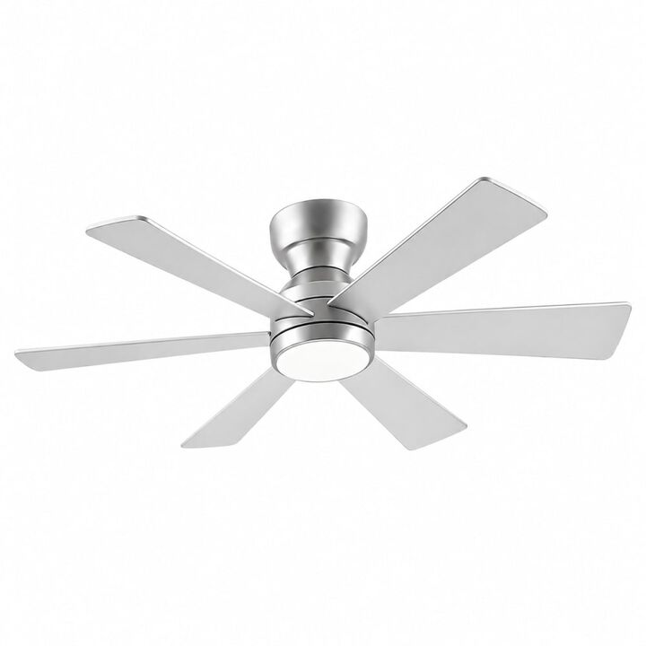 ELEMENT ACE Flush Mount Ceiling Fan with Dimmable LED Light, Remote Control, Quiet Reversible DC Motor, Six Blades