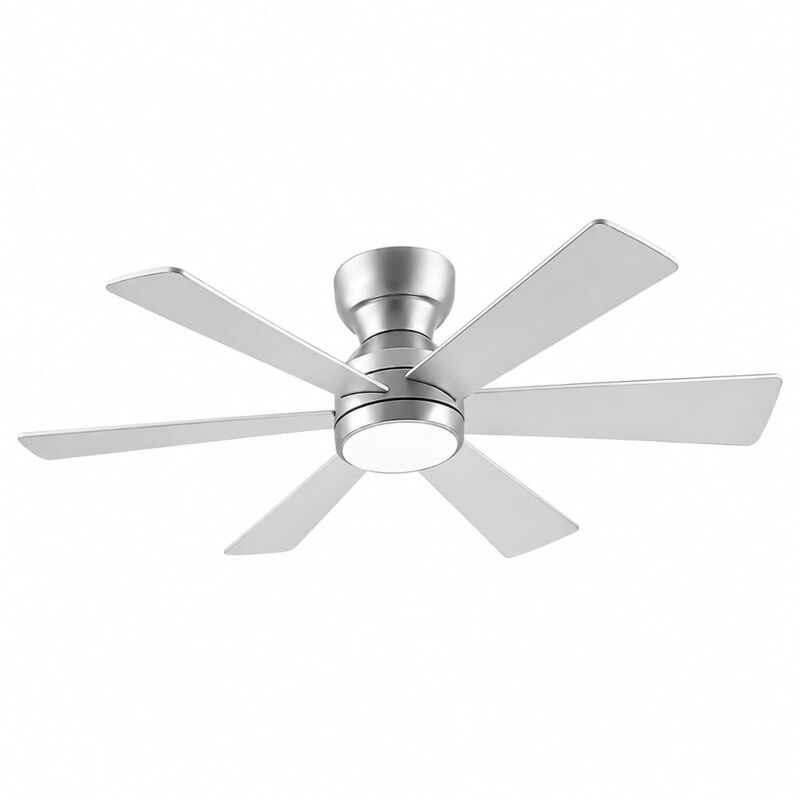 ELEMENT ACE Flush Mount Ceiling Fan with Dimmable LED Light, Remote Control, Quiet Reversible DC Motor, Six Blades image number 0
