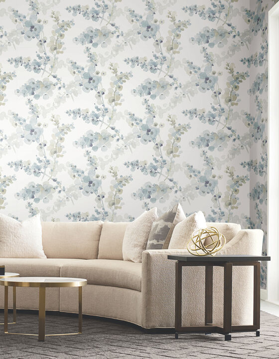 Blossom Fling Blue Wallpaper