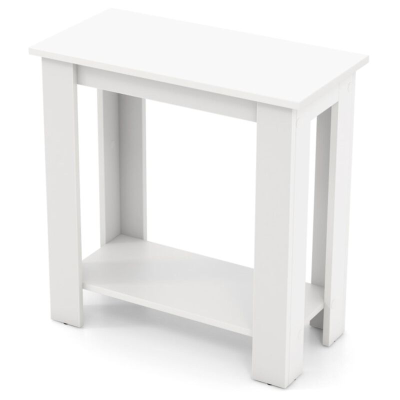 Hivvago 2-Tier Modern Compact End Table with Storage Shelf