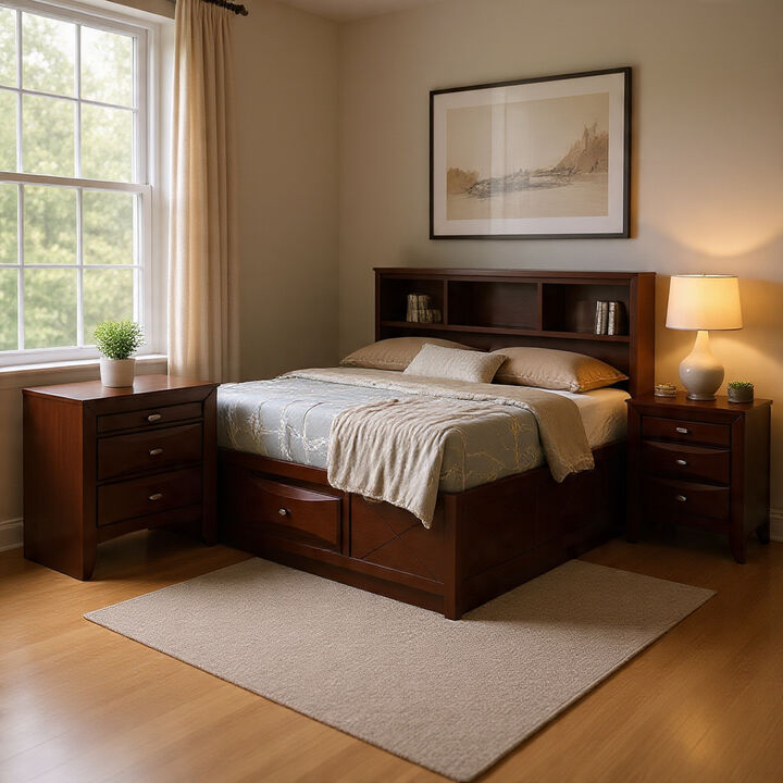 Bedroom Set, Wood &ndash; 2 Piece Set with Nightstand