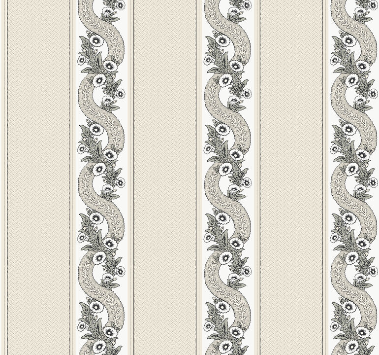 Abbey's Garland Black & White Wallpaper