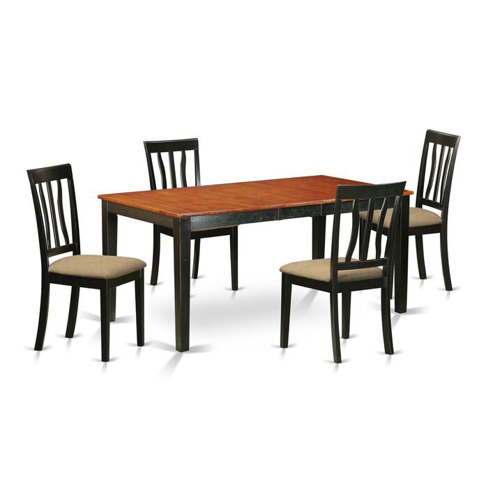 5 PC Kitchen Table set-Dining Table and 4 Wooden Kitchen Chairs