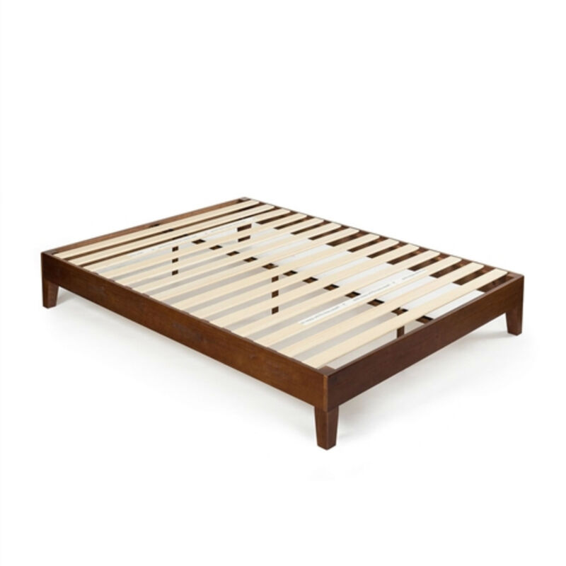 Low Profile Solid Wood Platform Bed Frame for Minimalist Bedroom Decor