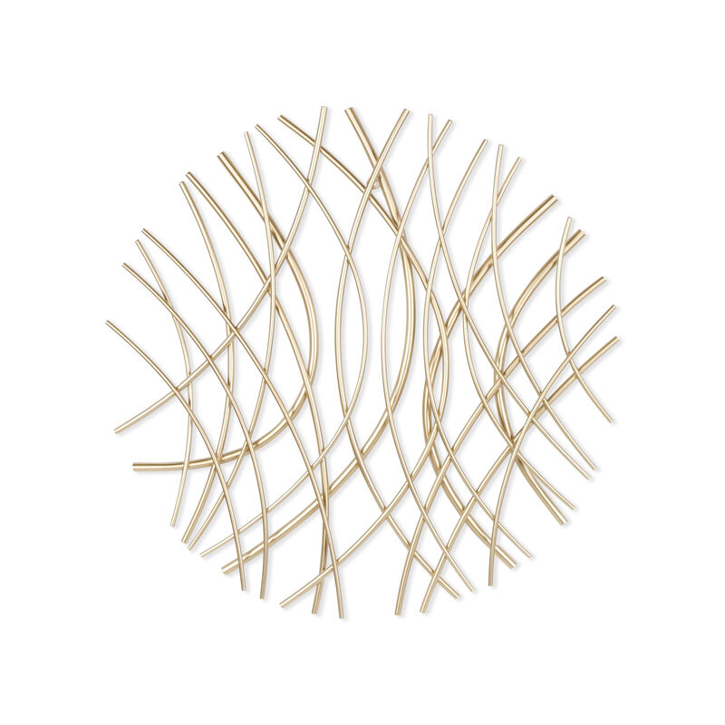 HomeRoots 24" X 24" Gold Metal Circle Abstract Hanging Dimensional Sculpture image number 5