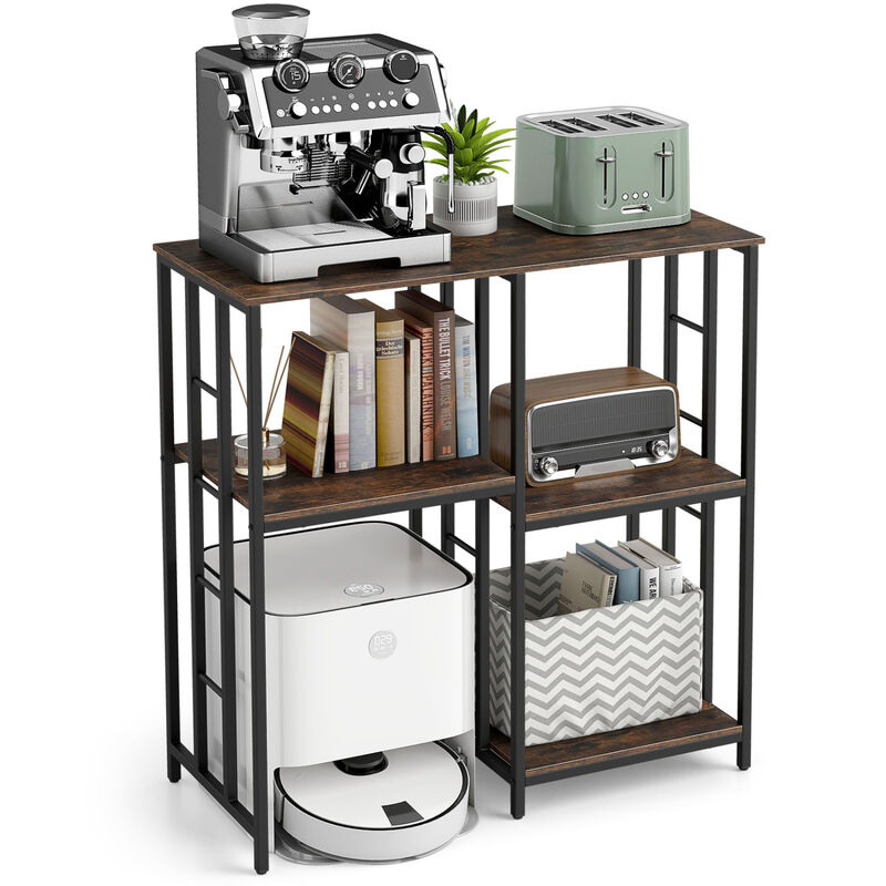 4-Tier Kitchen Storage Bakers Rack Heavy-Duty Metal Shelf Organizer Unit image number 5