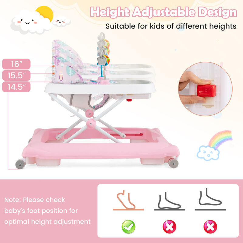 Foldable Baby Walker with Removable Seat and Adjustable Height image number 5
