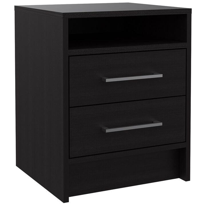 Bedroom Nightstand with 2 Drawers – Durable Wood Bedside Cabinet