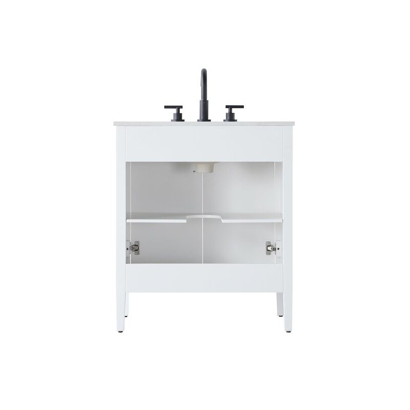 Elegant Kitchen and Bath 30 inch Single Bathroom Vanity in White