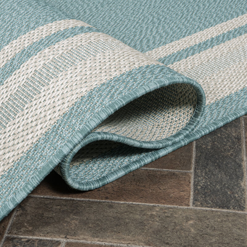 James Modern Border Stripe Indoor/Outdoor Area Rug