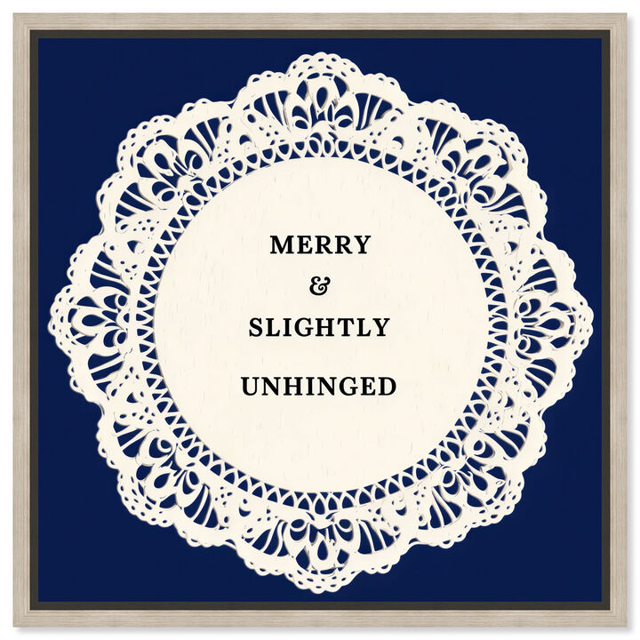 Merry Blue Filigree Typography and Quotes Canvas Print by Art Remedy