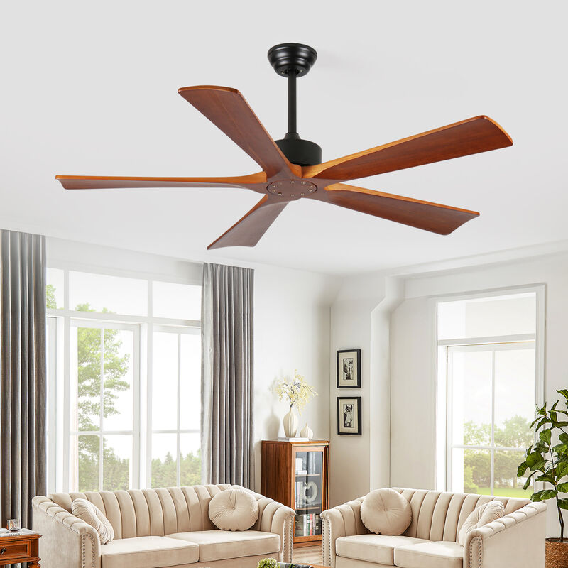 ELEMENT ACE 52 Inch 5-Blade DC Motor Ceiling Fan with Light and Remote, Quiet Reversible Operation for Indoor Outdoor Use in Patios, Living Rooms, Bedrooms, Offices image number 3