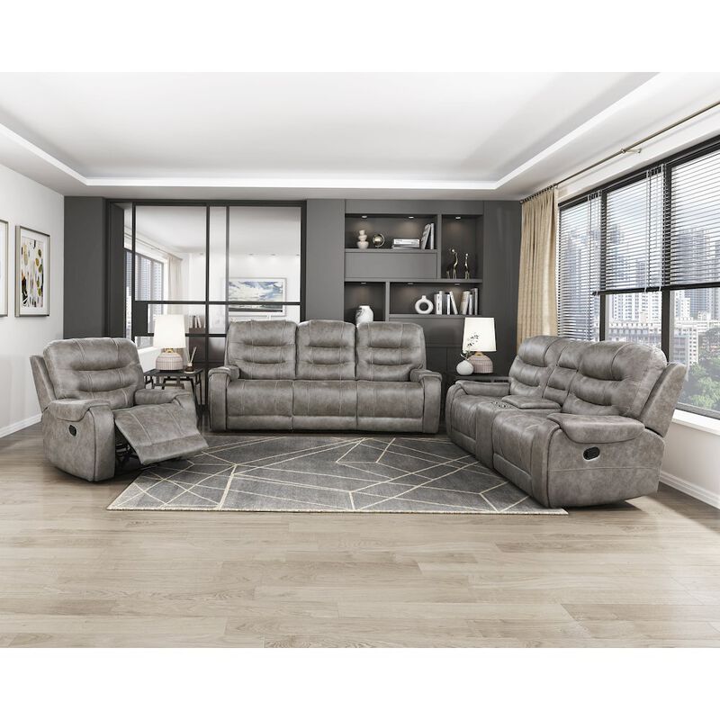 Lexicon Oberon Microfiber Reclining Chair In Grayish Brown