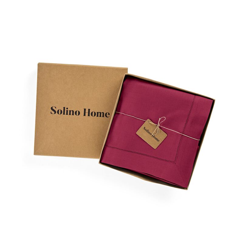 Solino Home 100% Pure Linen Tablecloth - Classic Hemstitch