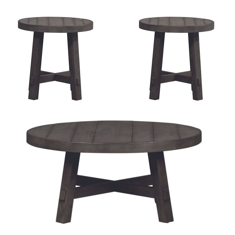 Liberty Furniture 3 Piece Living Room Set - Cocktail table, 2 End Tables - Charcoal Oak Wood image number 0