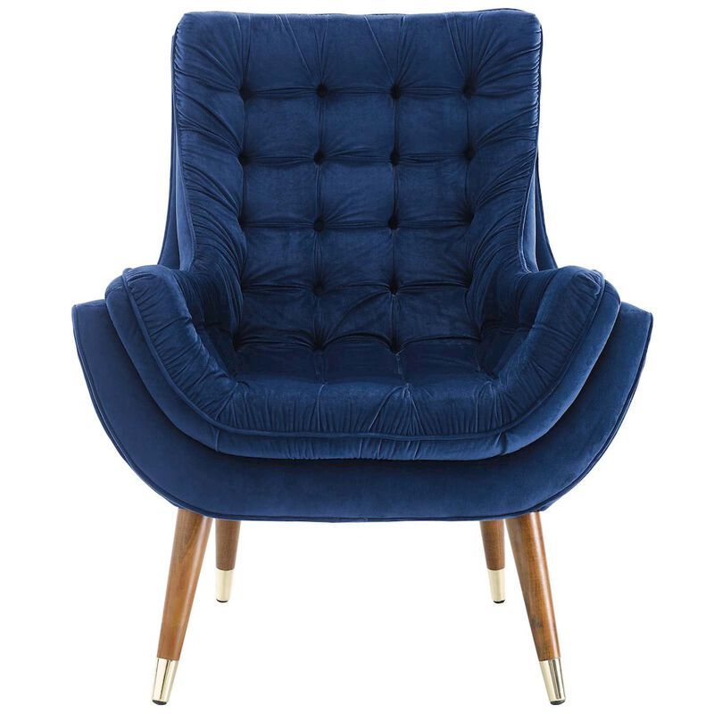 Suggest Button Tufted Performance Velvet Lounge Chair image number 3