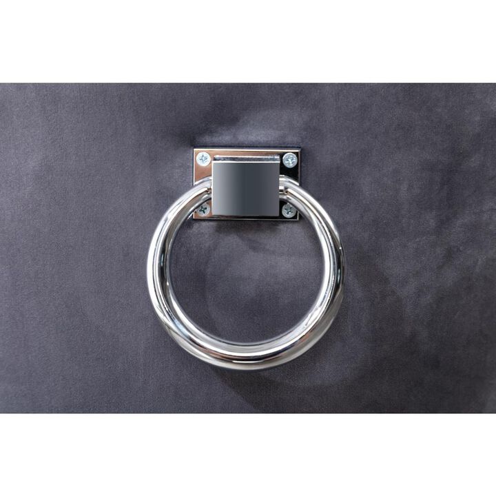 Velvet Tufted Side Chair Set of 2, Acrylic Legs, Dark grey