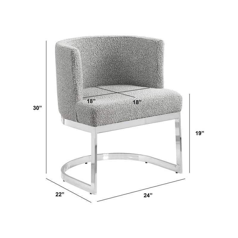 Rich Gray With Silver Chrome Base Barrel Chair (Single Chair)