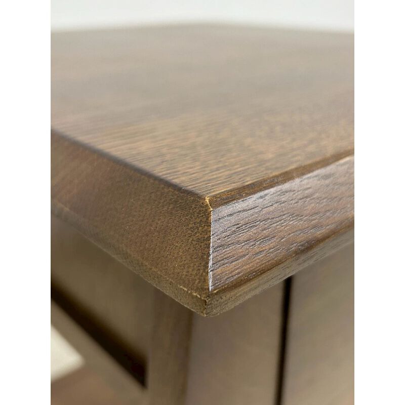 Crafters and Weavers Mission Quarter Sawn White Oak 1 Drawer Inlay End Table - Walnut stain