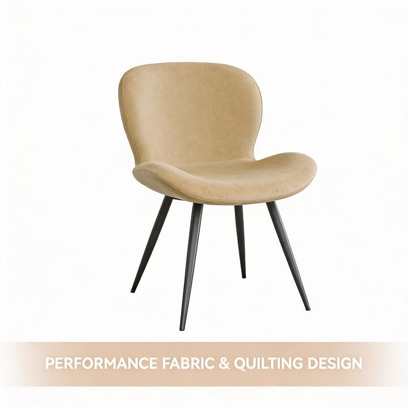 Modern Midcentury PU Leather Dining Chair Set of 4 image number 2
